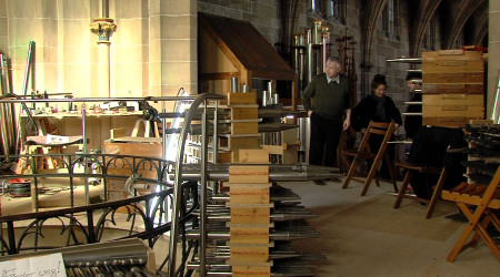 Orgelbau in der Marienkirche (Quelle: BWeins)